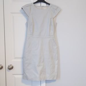 Cap sleeve gray work dress